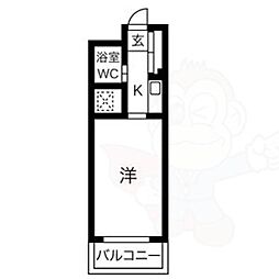 エル・エスポア御器所 1Kの間取図画像