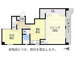 パークサイド鶴舞 1LDKの間取図画像