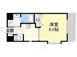 グランドール萩山 1Kの間取図画像