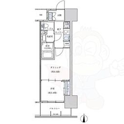 パークアクシス名古屋山王 1DKの間取図画像