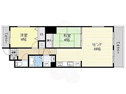 リーベン・イセヤマ 2LDKの間取図画像