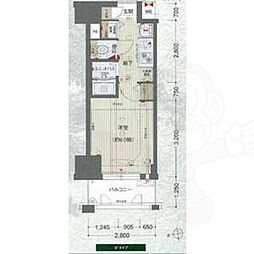 プレサンス鶴舞グリーンパーク ワンルームの間取図画像