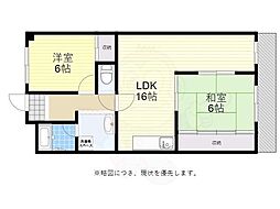 瑞郷ビルA棟 2LDKの間取図画像
