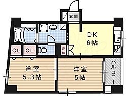 ウィル 2DKの間取図画像