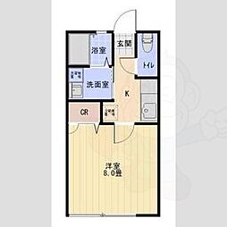 グレイスタウン 1Kの間取図画像