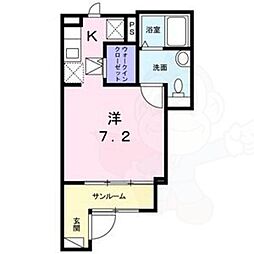 メゾン・ジョワエイト ワンルームの間取図画像