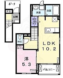 ブリッサ港西1 1LDKの間取図画像