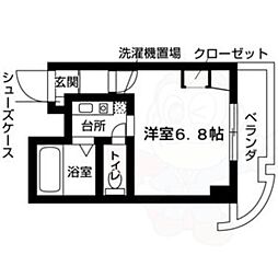 ウイステリア新瑞 1Kの間取図画像