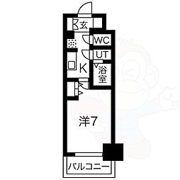 メイクスWアート丸の内 1Kの間取図画像