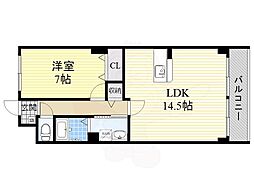 レジデンス佳世 1LDKの間取図画像