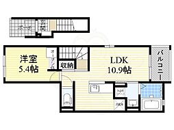ブリッサ港西2 1LDKの間取図画像