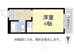 菱田ビル 1Kの間取図画像