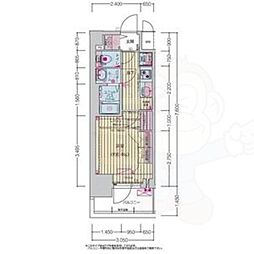 プレサンス上前津ディアシス 1Kの間取図画像