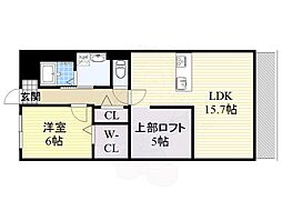 レジデンス光和-2 1LDKの間取図画像
