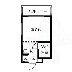 レイナビル 1Kの間取図画像