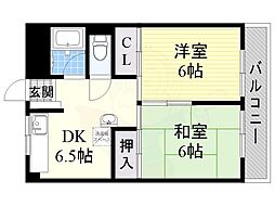 ステラメゾン六番町 2DKの間取図画像