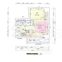 プレサンス金山デュアル 1LDKの間取図画像