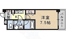 メリヴ鶴舞 1Kの間取図画像