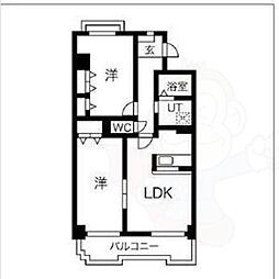 リアライズ稲永駅前 1LDKの間取図画像