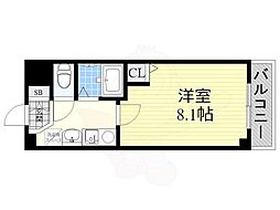 プラージュ氷室 1Kの間取図画像