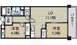 ユーハウス鶴舞2 2LDKの間取図画像