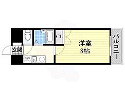 タウンコート児島 1Kの間取図画像