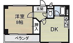 沢上コーポ 1DKの間取図画像