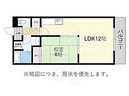 グランドヒルズ当知5番館 1LDKの間取図画像