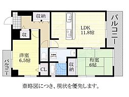 シティーガーデン善進本町 2LDKの間取図画像