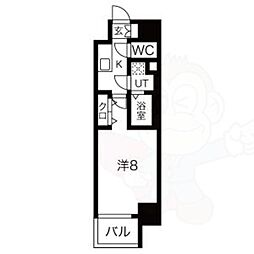 エスリード金山リュクス 1Kの間取図画像