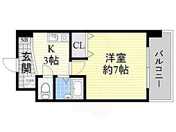 パークフラッツ金山 1Kの間取図画像