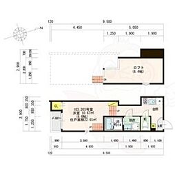 ソルテ 1Kの間取図画像