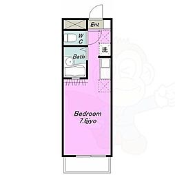 一番町ヒューマンビル ワンルームの間取図画像