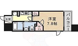 フレールコート東別院 1Kの間取図画像