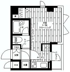 ステージファースト恵比寿東 ワンルームの間取図画像