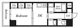 ヴァンベール青葉台 1DKの間取図画像