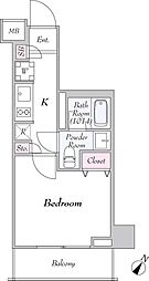 小田急小田原線 登戸駅 徒歩4分の賃貸マンション 10階1Kの間取り