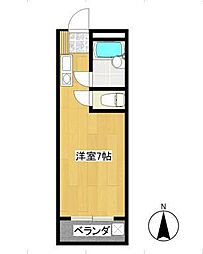 ロッシェプレイン ワンルームの間取図画像