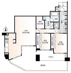 アルス東芦屋町 2SLDKの間取図画像