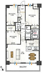 間取図画像 3LDK