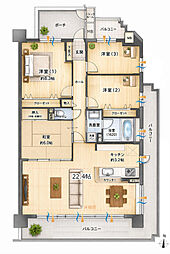 グラン・コート一宮奥町 4SLKの間取図画像