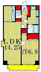 綾東ヴィレッジ弐番館 1階1LDKの間取り