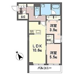 ルル・アルエット 2LDKの間取図画像