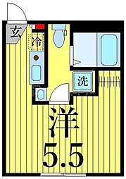 Buzz西新井 2階ワンルームの間取り