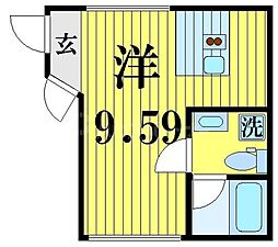 trias333 4階1DKの間取り