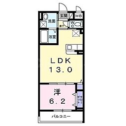 アリーサコート セント 1LDKの間取図画像