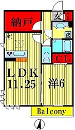 クレールドルネ 1LDKの間取図画像