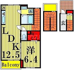 BLESS西新井C棟 1LDKの間取図画像