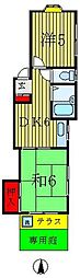 コーポ福永 2DKの間取図画像