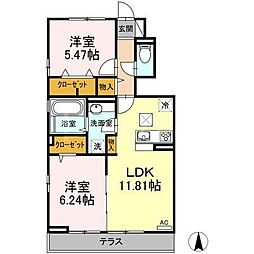 フォルビート 2LDKの間取図画像